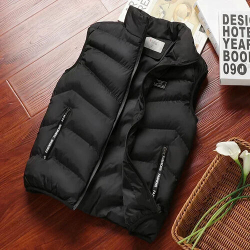 Winter Warm Men's Jacket Sleeveless Zipper Vest Solid Casual Vests Male. - Picture 21 of 24