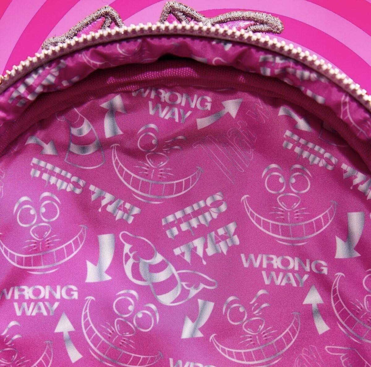Loungefly Disney 100 Alice In Wonderland Cheshire Cat LE 4000 Platinum Alice in Wonderland Tulgey Wood Lenticular Mini Backpack main image 2