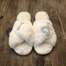 Shiraleah Women's I Do Slippers Ivory L/XL