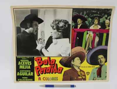 1960's ? Bala Perdida Original Lobby Card 11 x 14 Miguel Aceves Antonio Aguilar