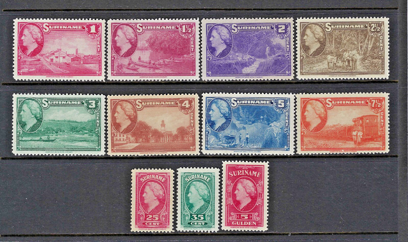 Suriname 1945 #184-190, 199, 197, 199, 206 MNH Assortment