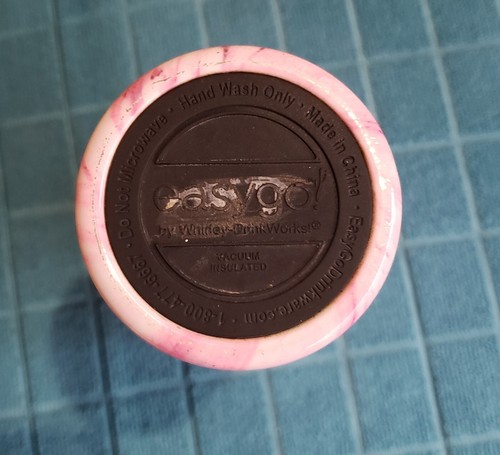 Cancer Awareness 7-Eleven Pink Swirl Metal Insulated Travel Cup - Picture 7 of 8