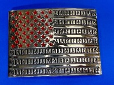United States of America Flag Stars Stripes Silver Tone Different Belt Buckle