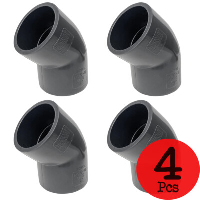 Lot of 4 PCS. Sch 80 PVC 2 Inch 45 Degree Elbow Socket Connect