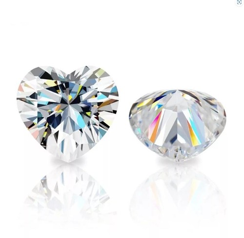 EGL Lab-created Loose Diamond 1.00 Carat H / VVS2 clarity Heart Cut 6.3 mm P44 - Picture 2 of 9