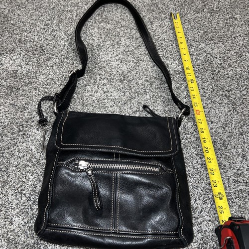 Vintage FOSSIL Women's Black Leather Crossbody Messenger Bag Purse With Key  | eBay