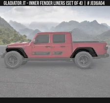 Fits 20-25 Gladiator Air Design Fender Delete Wheel Well Liner Combo 4pc JE06A04