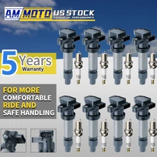 8X Ignition Coil & Spark Plugs For Buick Lucerne Cadillac DTS SRX STS XLR UF564