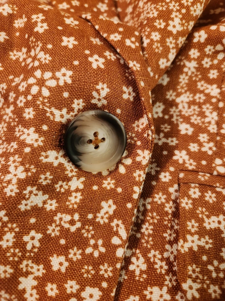 Free People Womens Maggie Suit Linen Suit Shop Toffee Combo Size 12 $268 - Image 3 of 4