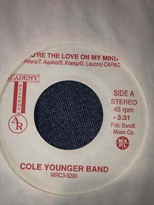 The cool younger band academy records you re love on my mind 45 RPM vinyl single