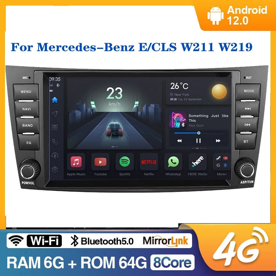 6+64G 8Core Android 13 Carplay Car Radio For Mercedes Benz E-W211 E320 E500 E350 - Image 3 of 4