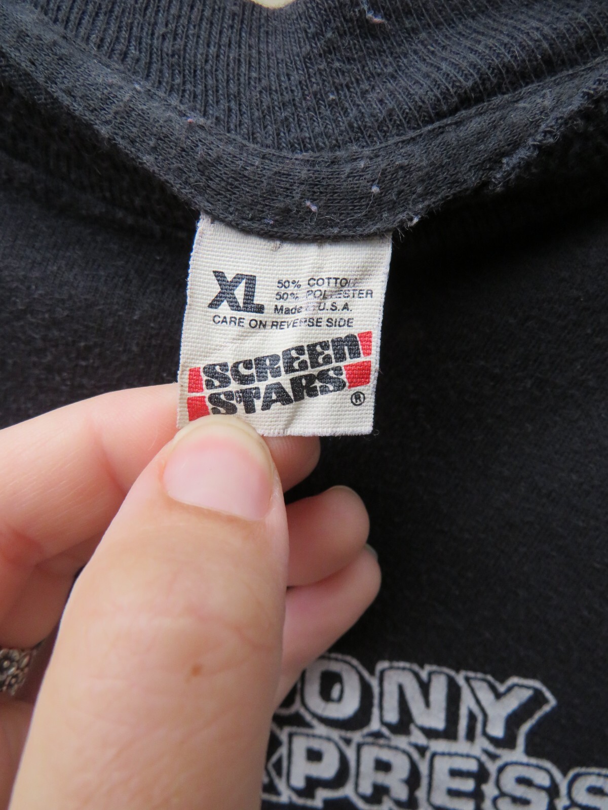 T shirt moto d'epoca Ride For Liberty Pony Express 1986 maglietta XL singola