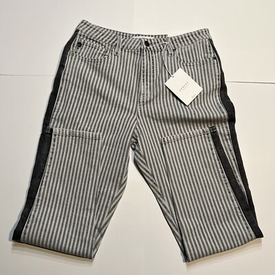 Clothing Black And White Striped Mom Jeans Kancan Mom Jeans