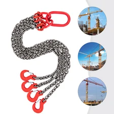 5/16" Lifting Chain Sling G80 Spreader 4-Leg with Grab Hooks Tagged USA SALE!