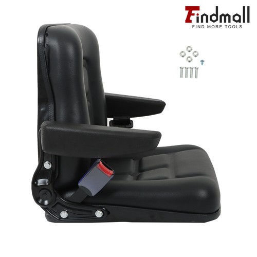 Excavator Tractor Seat Adjust Forklift Universal Suspension Backrest Truck Chair - Picture 4 of 11