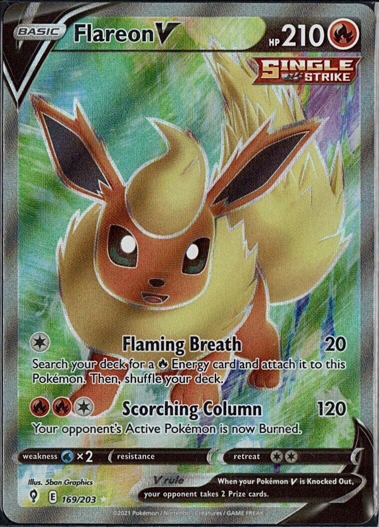 Flareon V SR SA 073/069 Full Alt Art Evolving Skies
