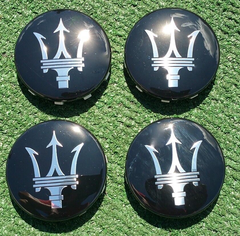 Factory Maserati Center Caps Black Ghibli Levante Wheel Set of 4