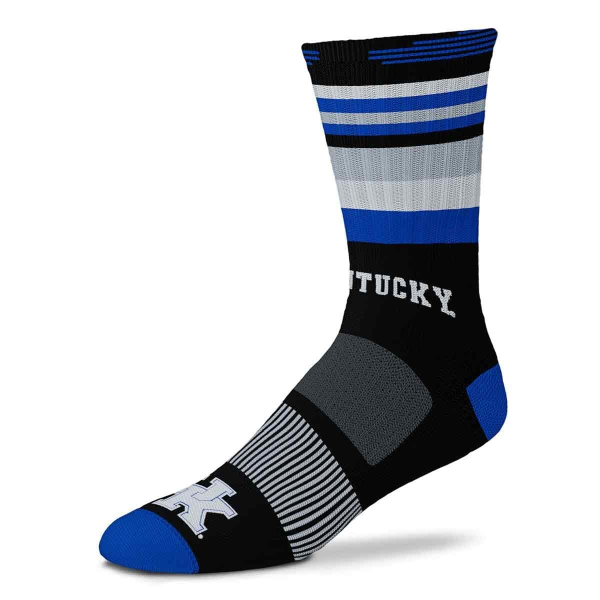 Mens NCAA Kentucky Wildcats Black Rave Crew Sock Large