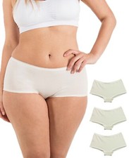 B2BODY Underwear Women Organic Cotton Boyshort Brief Panties S-4XL Size 3 Pack 