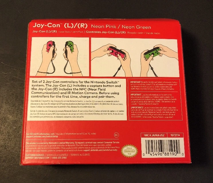 Official Nintendo Switch Joy-Con Set [ Neon PINK / Neon GREEN ] NEW - Image 2 of 3