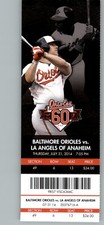 Los Angeles Angels vs Baltimore Orioles 7/31/2014 Full Ticket - Eddie Murray .