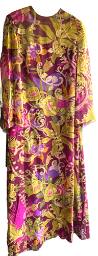 Garfinckel's Washington Atemberaubendes 60er Jahre Vintage Multicolor, Gold Glanz Maxikleid - Bild 6 von 9