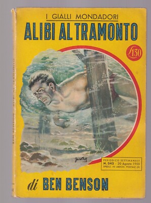 Buch Die gelben Mondadori Alibi bei Sonnenuntergang Benson 1955 SCG1