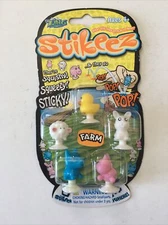 5 pc Zing STIKEEZ Farm Mini Figures Suction Cup Pop Toys Squishy Sticky