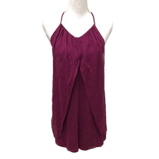 Alice + Olivia Silk Mini Dress Womens XS Purple Draped Layered Halter Party