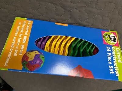 PBS Kids 24pc CURVED CONSTRUCTION SET Building Blocks Colorful NEW *PARTY GIFTS