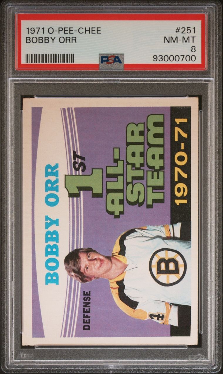1971 OPC O-Pee-Chee #251 Bobby Orr Boston Bruins PSA 8 NM-MT