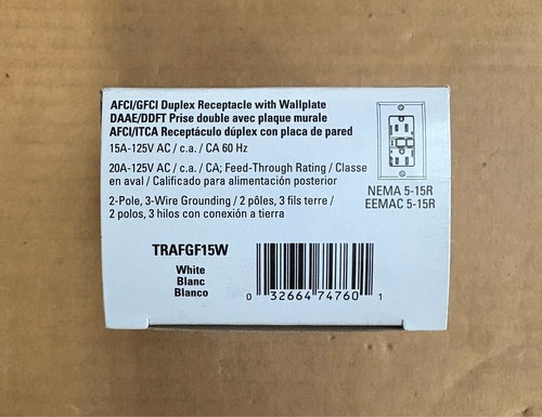 Receptáculo dúplex Eaton TRAFGF15W AFCI/GFCI *NUEVO* - Imagen 8 de 8