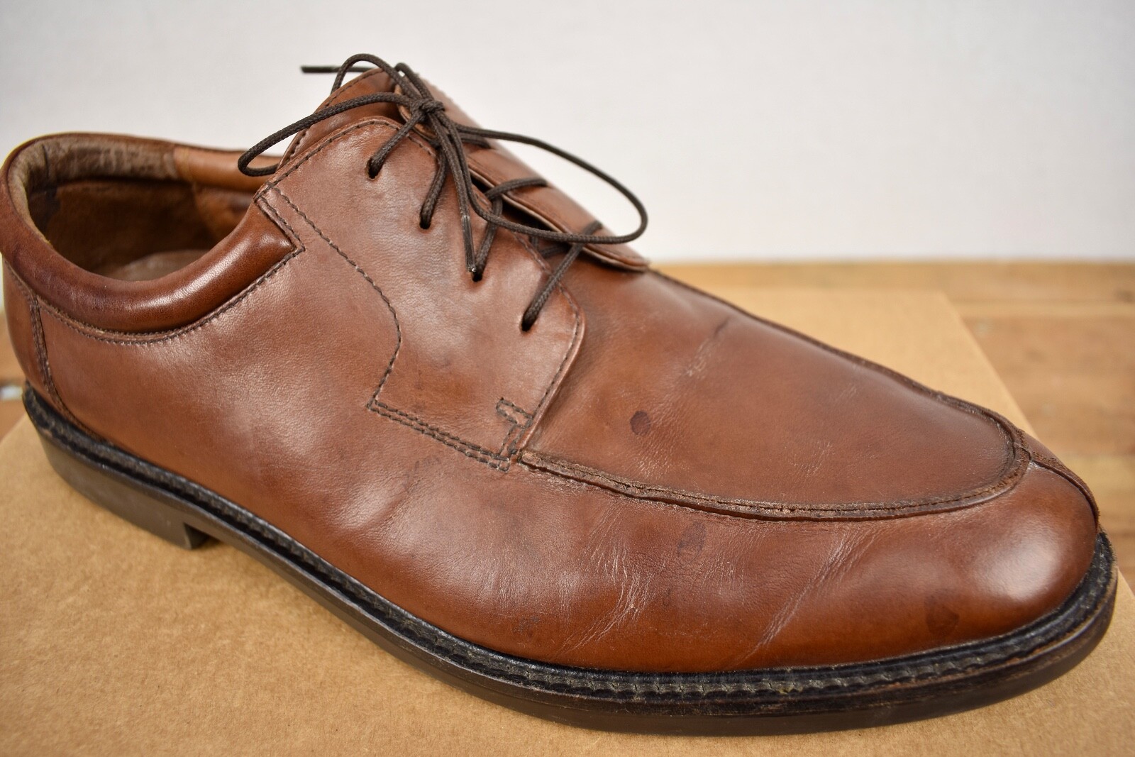 Johnston & Murphy Brown Split Moc Toe Lace Up Blu… - image 11