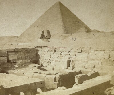 Ägypten Gräber Granit die Sphinx Und Die Pyramide Foto 1901 Stereo Vintage § S