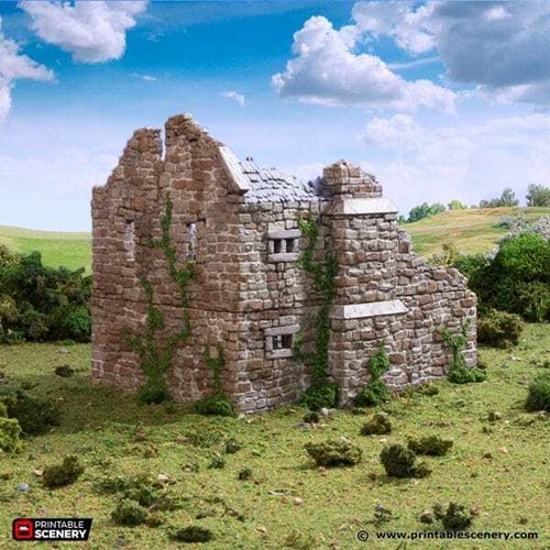 Ruined Norman Stone Manor - Country & King - Fantasy Historical Ruins - WWII - Picture 4 of 11