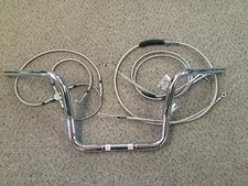 HARLEY TOURING 96-07 12" CHROME APE HANGER BAR KIT BRAIDED LINES NON ABS CRUISE