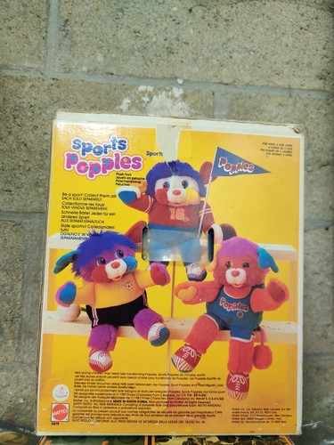 Peluche Vintage Sports Popples Football Ballon Mattel 1987 3879 - Photo 4/6