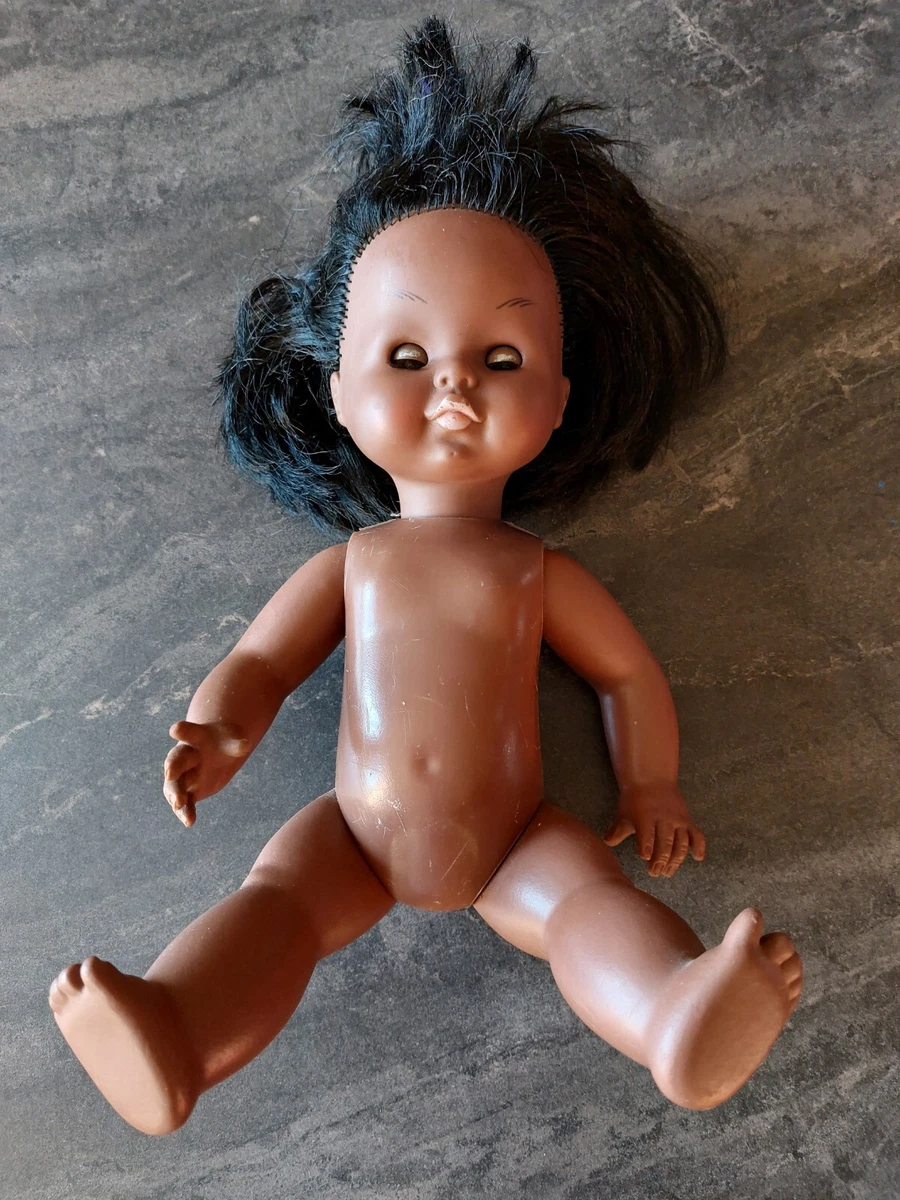 Poupée Ancienne Composition 47 Cm, Cheveux Noirs - Circa 1930