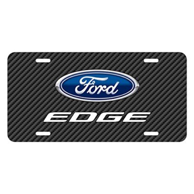 Ford Edge Black Carbon Fiber Texture Graphic UV Metal License Plate