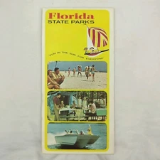 Florida State Parks Vintage Travel Brochure Booklet Map Color Images USA