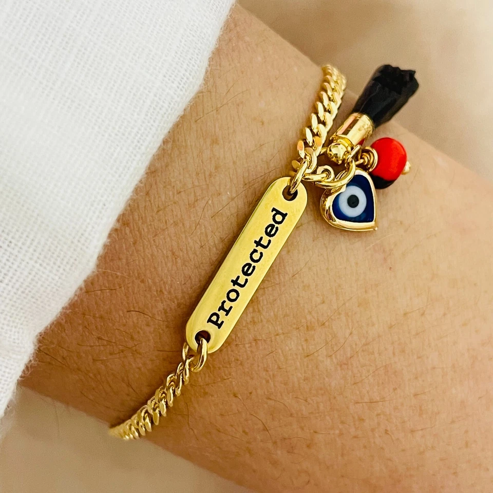 Azabache Bracelet, Evil Eye Bracelet, Natural Jet Hand, Personalized Bracelet - Image 4 of 4