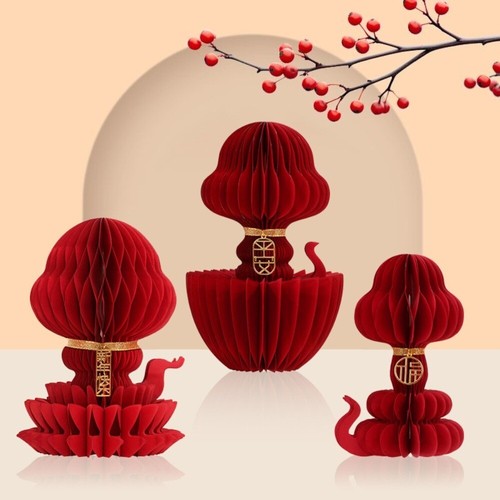 Snake Shape Paper Honeycomb Ornament 2025 Chinese New Year