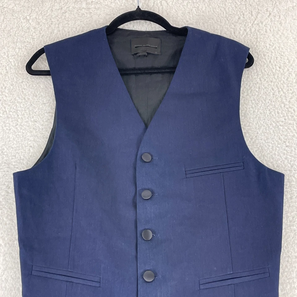 Diesel Negro Dorado Azul Marino Botón Frontal Traje Chaleco Para Hombres Mezcla de Algodón Talla 48 (M) Foto 2 de 4