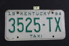 1994 - KENTUCKY TAXI LICENSE PLATE - 3525 TX  (S15