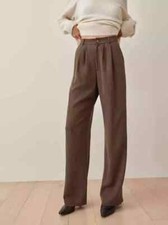 NWOT Reformation Mason High Waist Wide Leg Pants Brown Women's Size 2 178