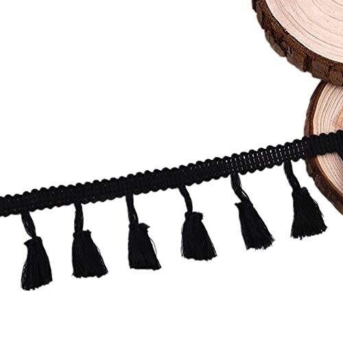 20 Yards Mini Tassel Fringe Trim,Boho Tassels Ribbon for Women,1.6inch ...