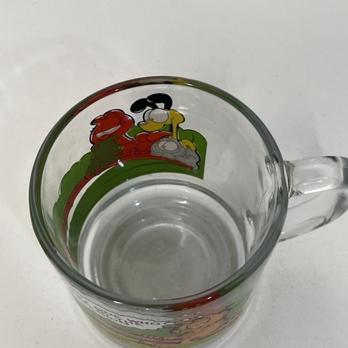 Vintage 1980 McDonalds Garfield Glass Coffee Mug Odie Teeter Totter Jim Davis - Picture 5 of 7