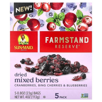 Farmstand Reserve , Dried Mixed Berries, 5 Pack, 0.8 oz (23 g) Each