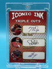 Iconic Ink Triple Cuts Mike Trout, Albert Pujols & Shohei Ohtani FACSMILE AUTOS