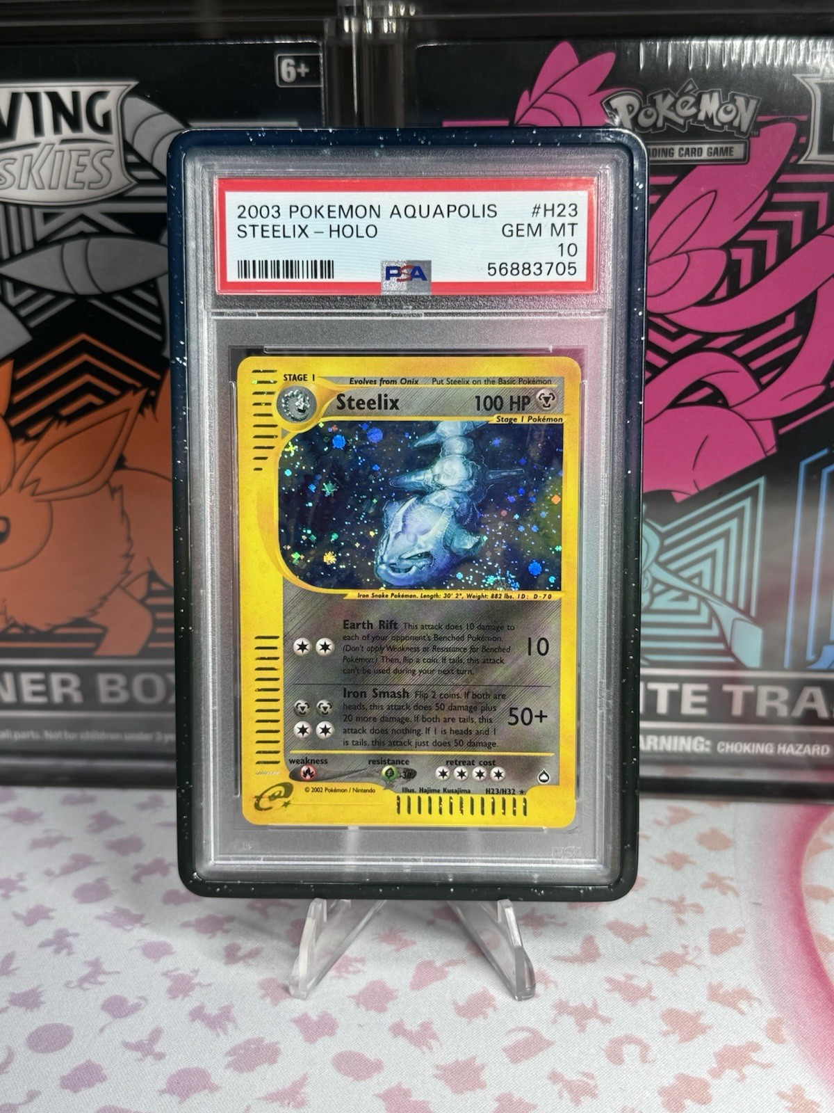 PSA 10 Steelix #H23 Holo Rare Aquapolis Pokémon TCG